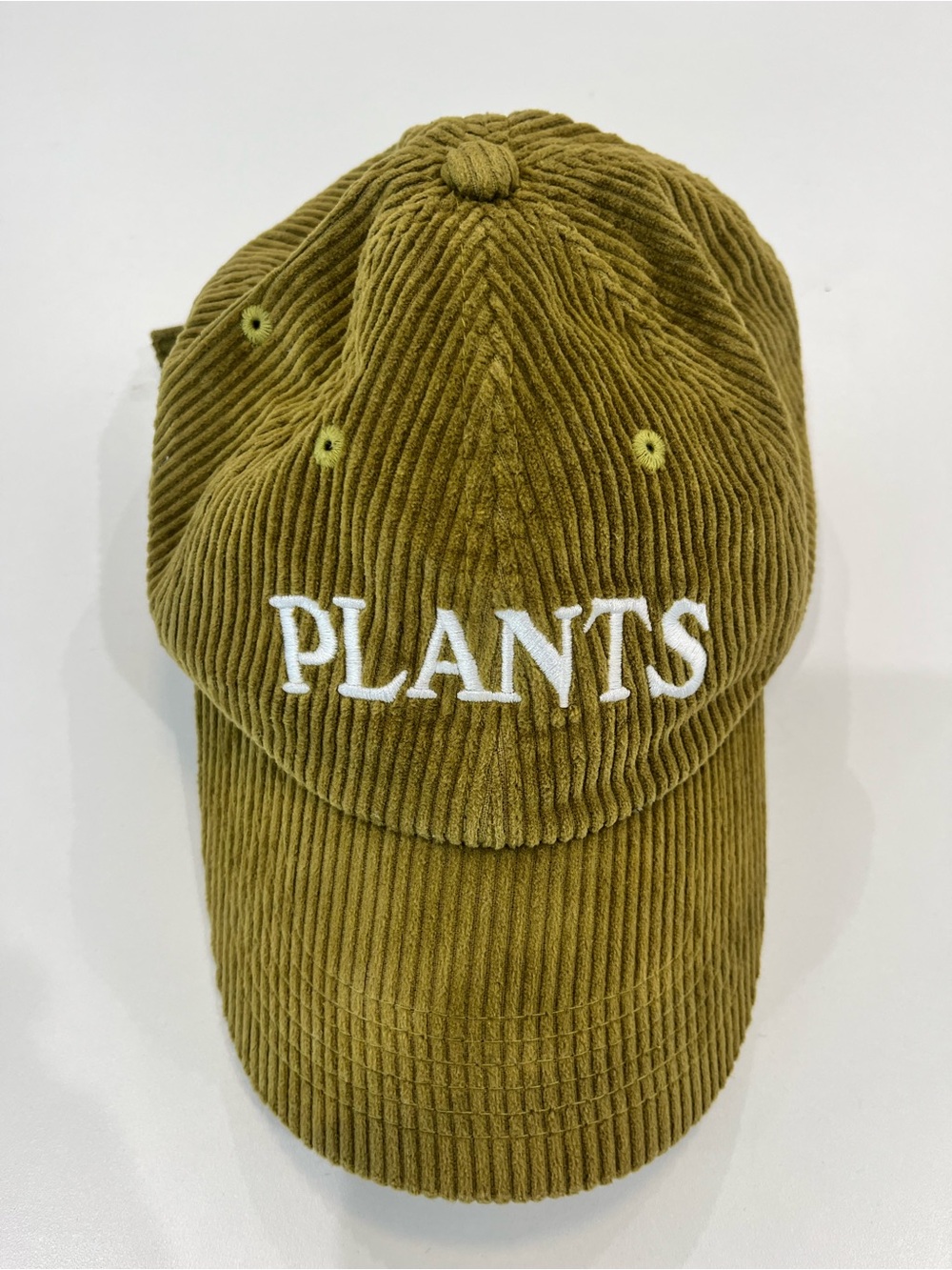 VALLEY CRUISE PRESS Olive Green Corduroy Baseball Cap with PLANTS Embroidery